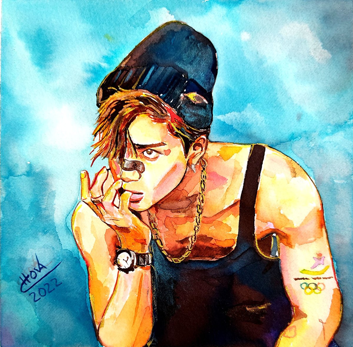 Happy birthday @JacksonWang852
🎂♥️🎉

The sun is out, so I took and other picture 🌞♥️ 🎨🖌️

I love You ♥️
I made a little drawing for You🖌️🌟 
March,28

#HappyBirthdayJacksonWang #JacksonWangDay #JacksonWang  #drawing #colorful #watercolor