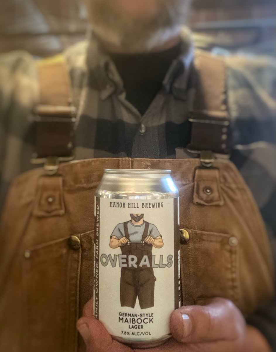 BrewHouse44's tweet photo. This Friday The Farm we are releasing this years batch of @Manorhillbrew Overalls German-Style Maibock. Come on out to #FirstFriday for a taste of Spring. #PantsOptional https://t.co/hMu4cg4Lx8