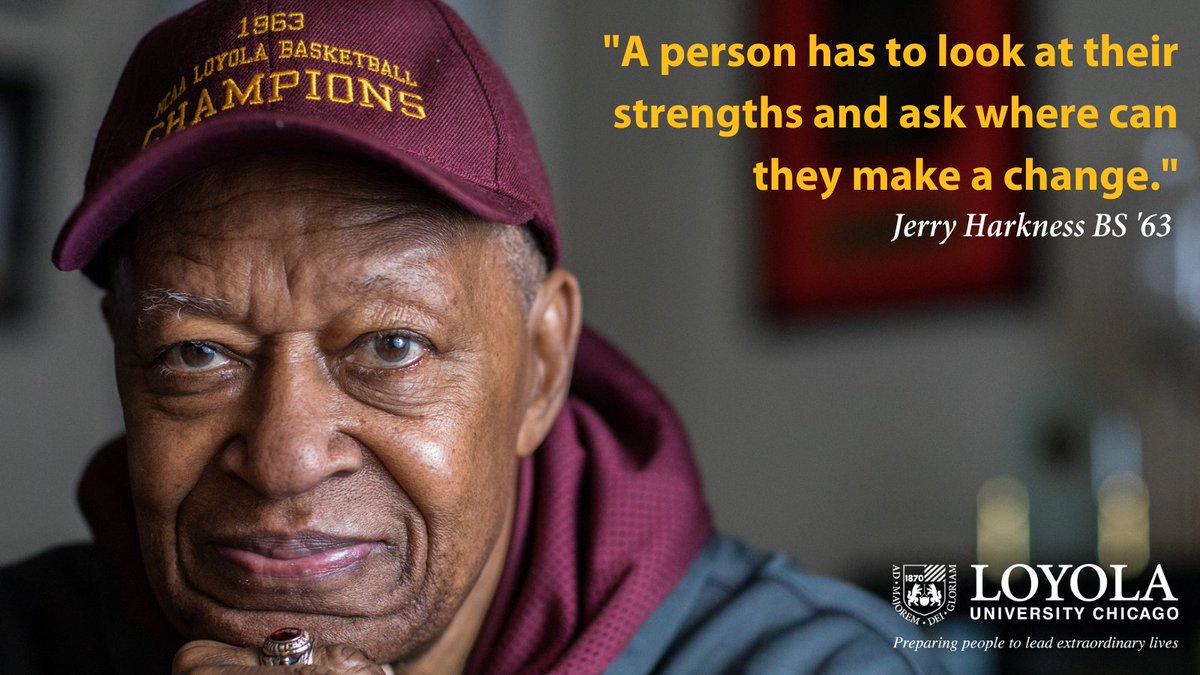 Loyola_Alumni's tweet photo. Words to live by from our very own, Jerry Harkness BS '63! #MondayMotivation https://t.co/7O3IaoSdeQ