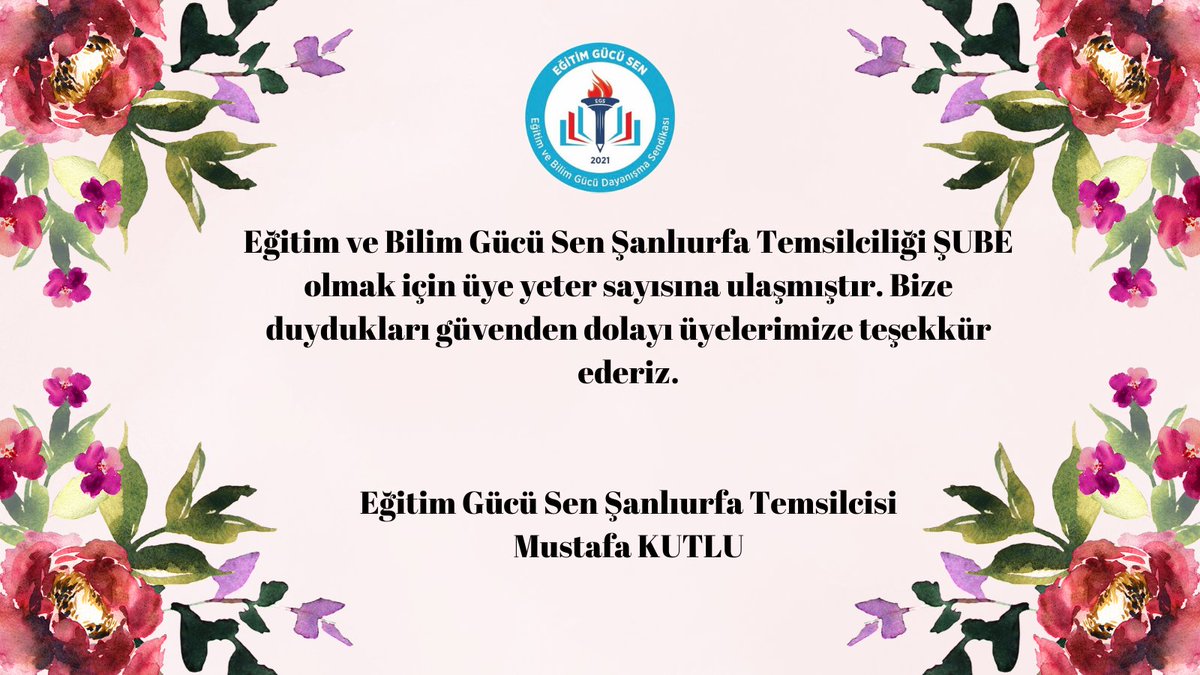 urfaegitimgucu's tweet photo. Eğitim Gücü Sen ilk şubesi Şanlıurfa 'da açılıyor, bizlere güvenen saygıdeğer üyelerimiz hepinize teşekkür ederiz. Bu başarının Şanlıurfa 'da olması sizlerin sayesinde. https://t.co/vD3PB2MAFq