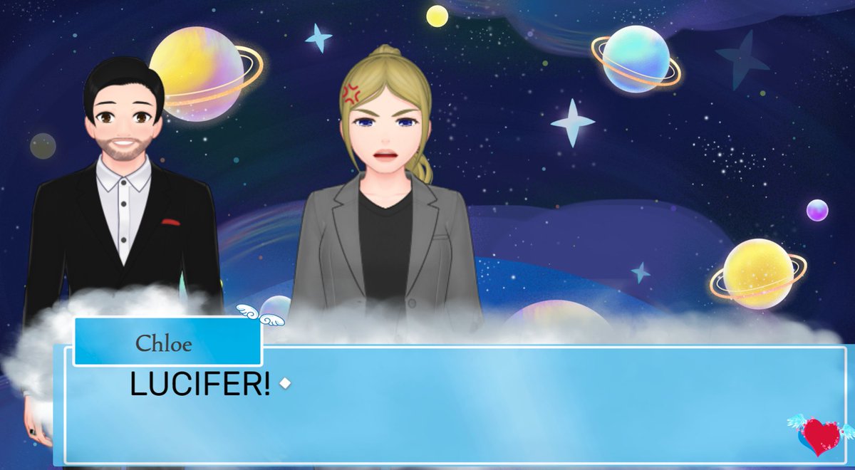 Demonic_kitteh's tweet photo. Preview 2: Screenshots! Get Ready, #Lucifans! For the FIRST EVER: LUCIFER GAME! A Visual novel, to be exact! Based off of my fanfic, "The last of the star makers." GET IT HERE: https://t.co/j311RfFtsZ #LuciferNetflix #lucifermorningstar #Lucifer #LuciferVisualnovel #Lucifergame https://t.co/hg1u7T2tER