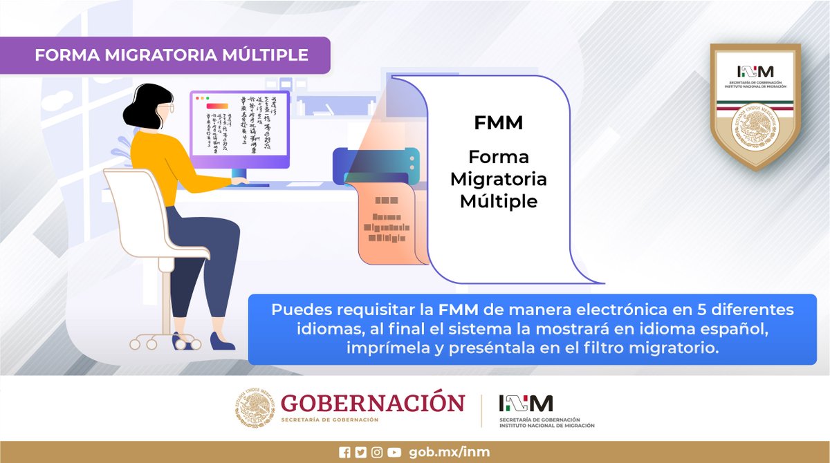 Te recordamos que si tramitaste la Forma Migratoria Múltiple del <a href="/INAMI_mx/">INM</a> de manera electrónica, debes imprimirla y presentarla en el filtro migratorio: bit.ly/3KX2mvc
#FMM