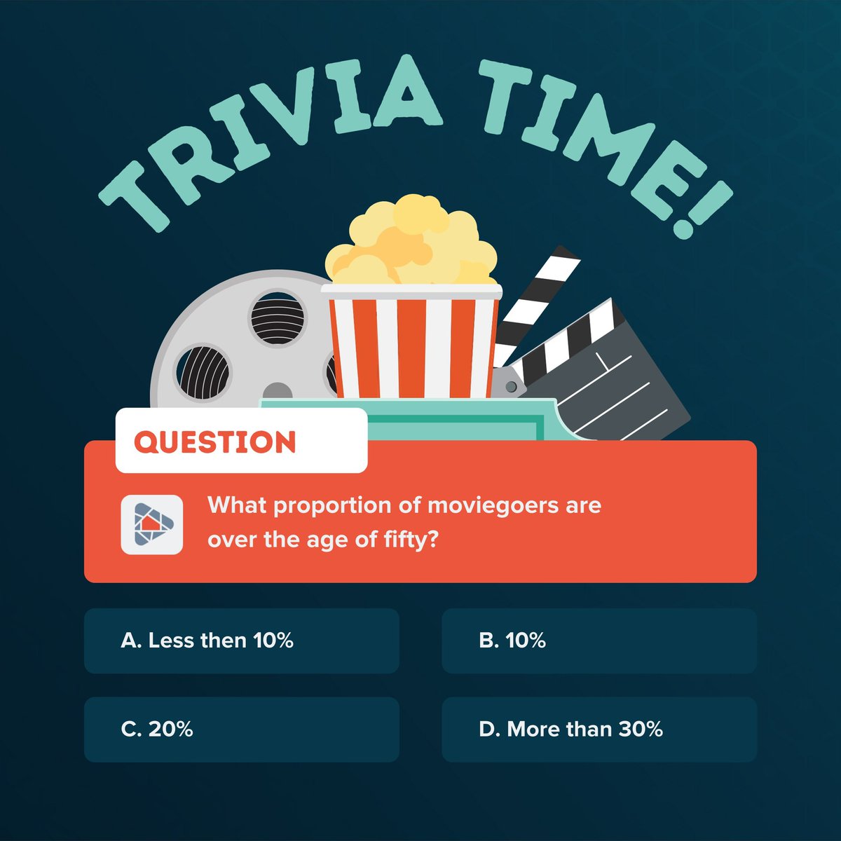 Trivia time! What proportion of moviegoers are over the age of fifty? 
A - Less than 10% 
B - 10% 
C - 20% 
D - More than 30%

Correct answer: D! 

With Saltbox TV, you don't have to leave home to enjoy a good film just like you would in theatres. 🤩