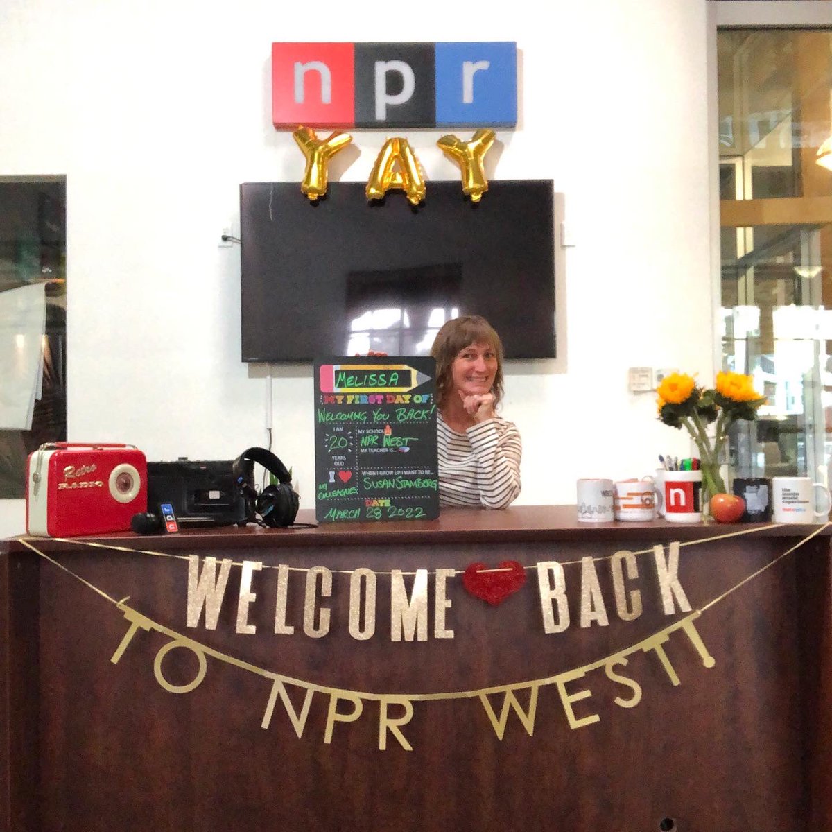 Hello, I set up a photo booth to welcome you back to NPR West. #NPRLife
