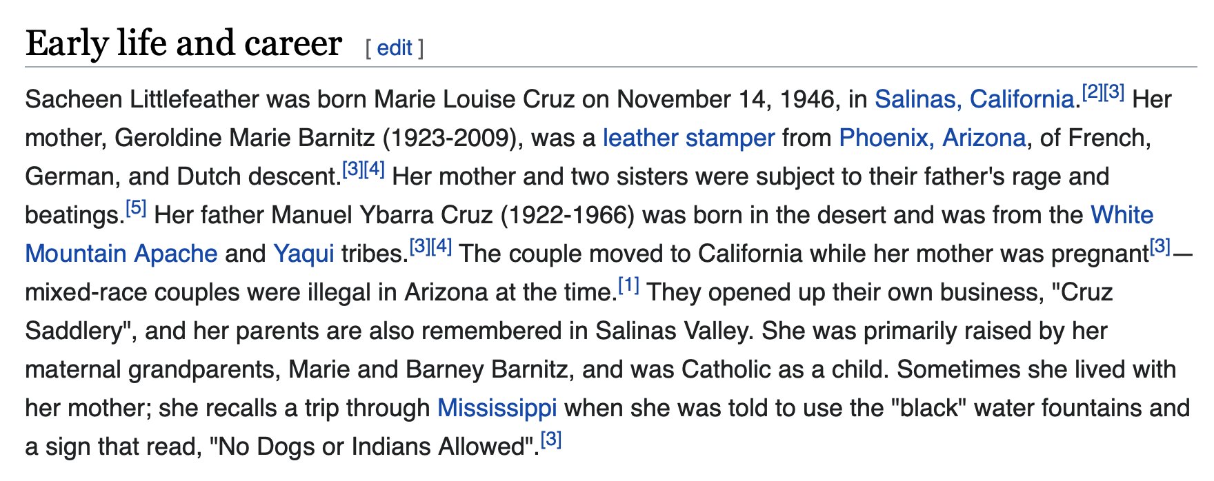 Sacheen Littlefeather - Wikipedia