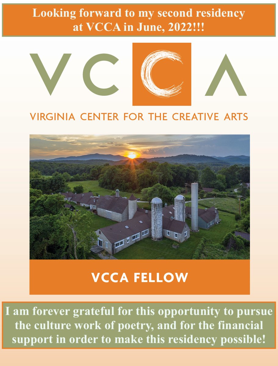 With other more important things happening in the world, I have neglected to share this exciting news! @VCCA #VCCA #VCCAFellow