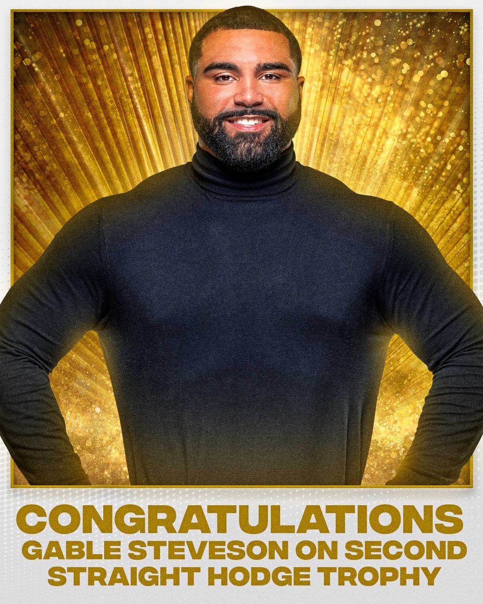 WWE's tweet photo. Congratulations to @GableSteveson on back-to-back Dan Hodge Trophy wins becoming the first heavyweight to win the award multiple times! https://t.co/dyM70fAZQW