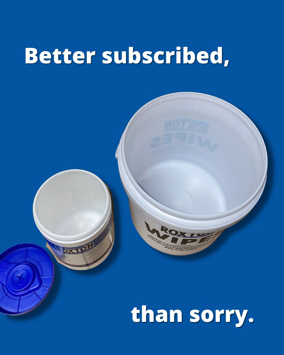 RoxtonWipes's tweet photo. Save yourself the trouble of manually ordering your next shipment. 

Call or email us to sign up now!
1+ 855-348-9473
Info@RoxtonIndustries.com

#subscribe #disinfection #cleaning #canada #kitchener #kitchenerwaterloo #wipes #wipe #office #facility #industrial https://t.co/iCqVyBTOhi