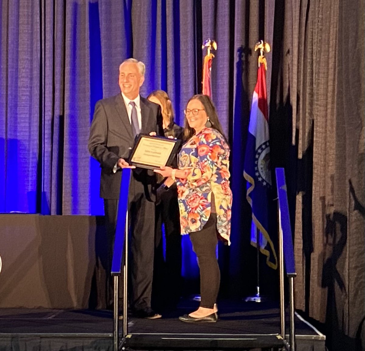 dhecht72's tweet photo. Congrats to Jamie Lemonds, Principal of Farmington HS, for receiving the consummate professional award for the SE Region. Great job Dr. Lemonds!
#MOSC22 https://t.co/GPuuySrwYl