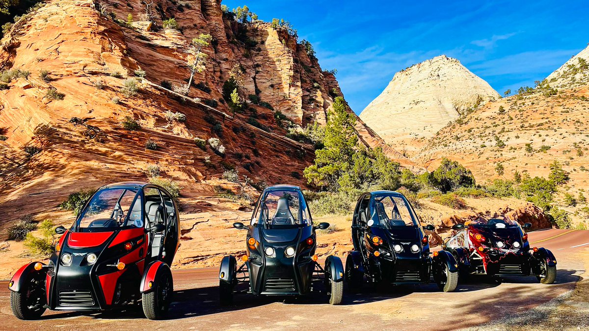 arcimoto's tweet photo. Good news Utah! A big all-electric thumbs up to Gov. Spencer Cox, Rep. Kay Christofferson, and Senator Wayne Harper, for passing HB391, bringing Utah in line with other states that do not require a motorcycle license to operate an Arcimoto. ⚡ ⚡ ⚡ $FUV https://t.co/4n5vxFbiZh https://t.co/ev2WD0jReP
