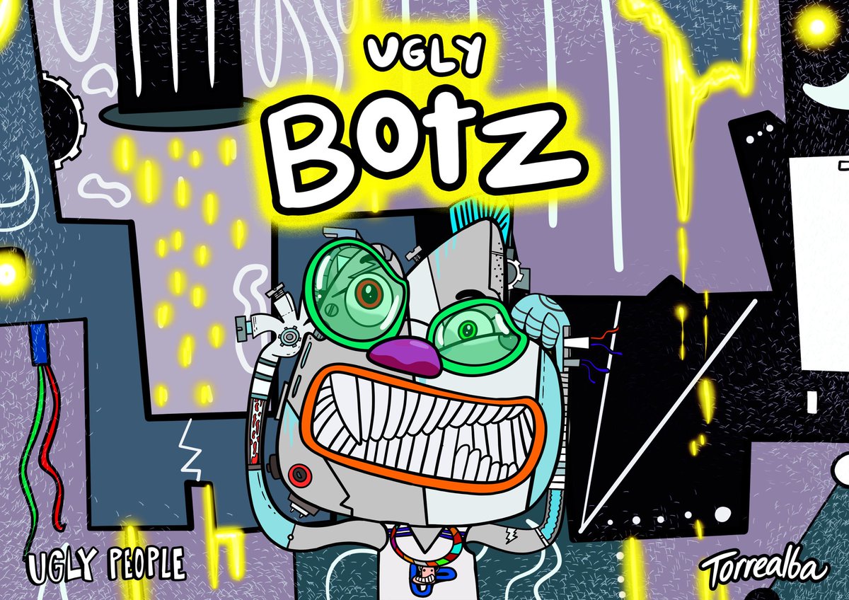 UglyPeopleNFT's tweet photo. Introducing…

Ugly Botz🤖: In an Uglyworld that gets more advanced by day, ugly “botz” must have complex, electronic parts. With their state-of-the-art robo-brains, they can feel love of their ugly friends and keep growing no matter what parts they have, or what they look like✨ https://t.co/flhEbsvzyL