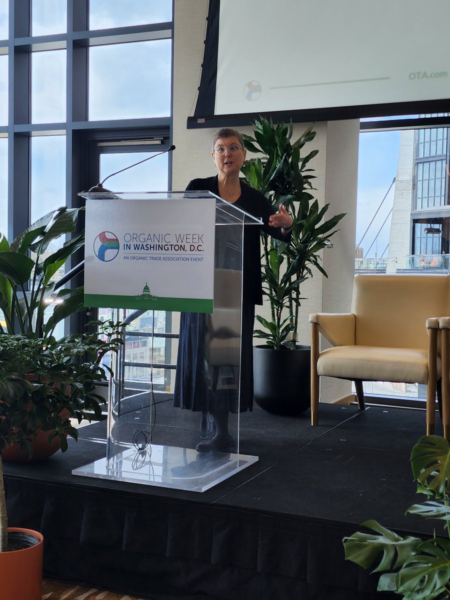 OrganicTrade's tweet photo. "For farmers to transition to #organic, they have to be confident that they are protected. NOP now has more staff in more areas nationwide so that we can provide that safety and market protection," @4tuckertalk, Deputy Administrator, USDA National Organic Program. #OrganicWeekDC https://t.co/eGJIpFCGCX