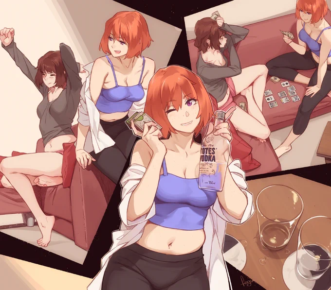 Cards and drinks? Nothing could possibly go wrong ʅ₍ッ₎ʃ 