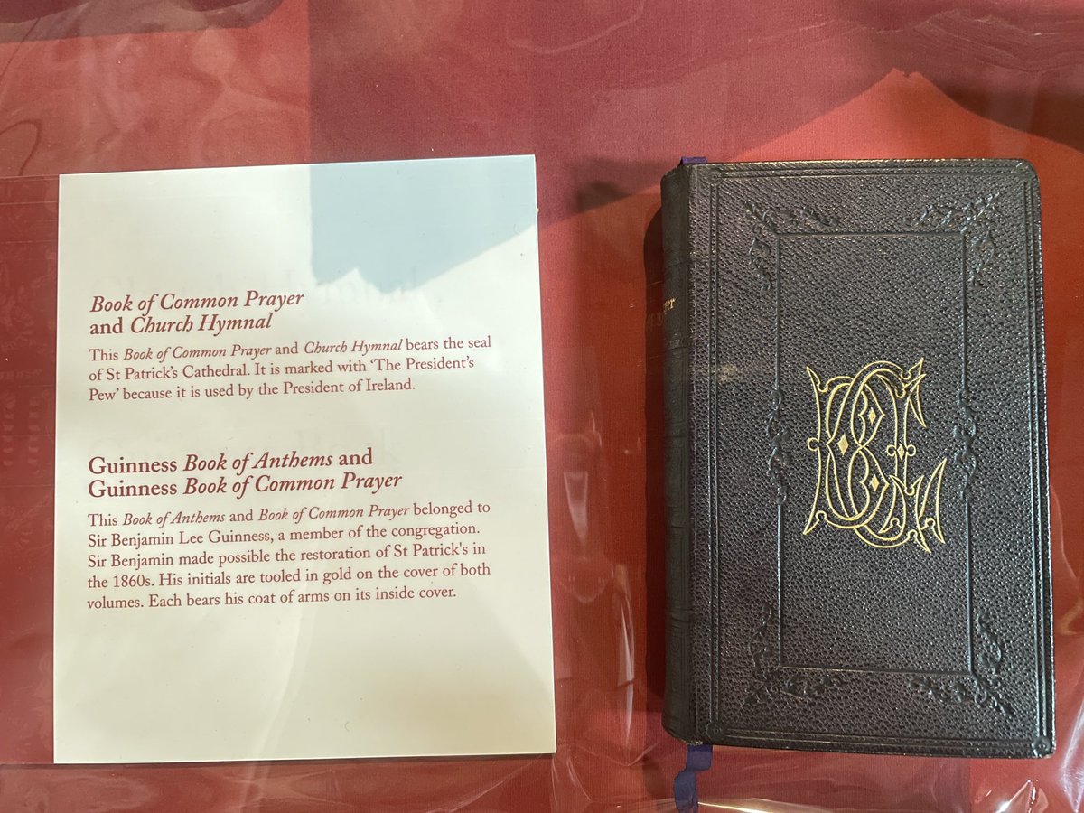 I’ve arrived in Dublin for #RSA2022 with two goals: to give a paper on the Book of Common Prayer and to drink Guinness with friends. A few minutes ago I peeked into a display case and saw Benjamin Guinness’s BCP.  this is too much!