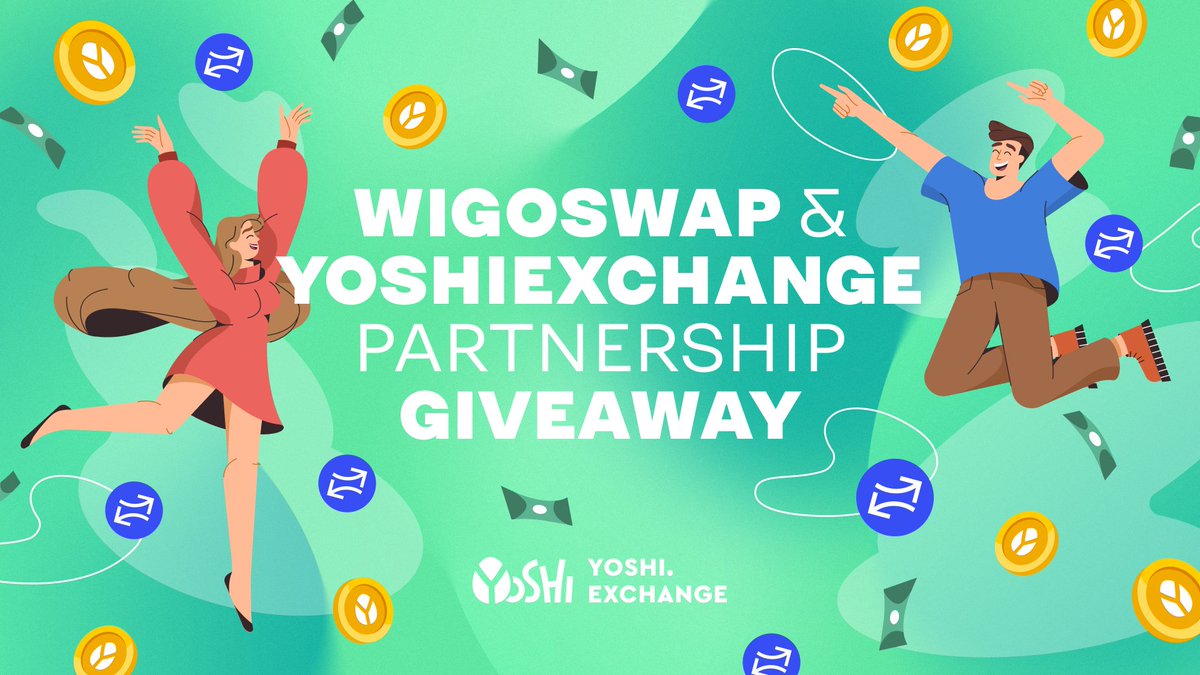 In celebration of <a href="/WigoSwap/">WigoSwap</a> &amp; <a href="/YoshiExchange/">Yoshi.exchange</a> partnership, we decided to organize #Giveaway

You need:
 - 💚Like &amp; Retweet
 - 📢Follow <a href="/YoshiExchange/">Yoshi.exchange</a> and <a href="/WigoSwap/">WigoSwap</a>
  
 💰3 random winners in 24h will win $30 in $WIGO❗️