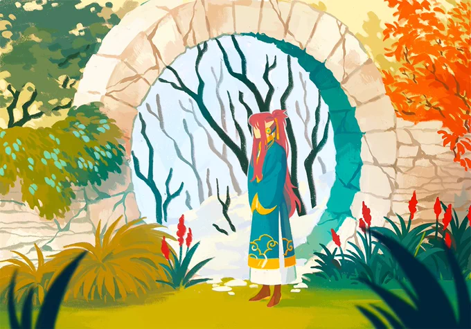 hello again #VisibleWomen , i'm cae! i love to create art with a focus on worldbuilding and original characters. 🌿 