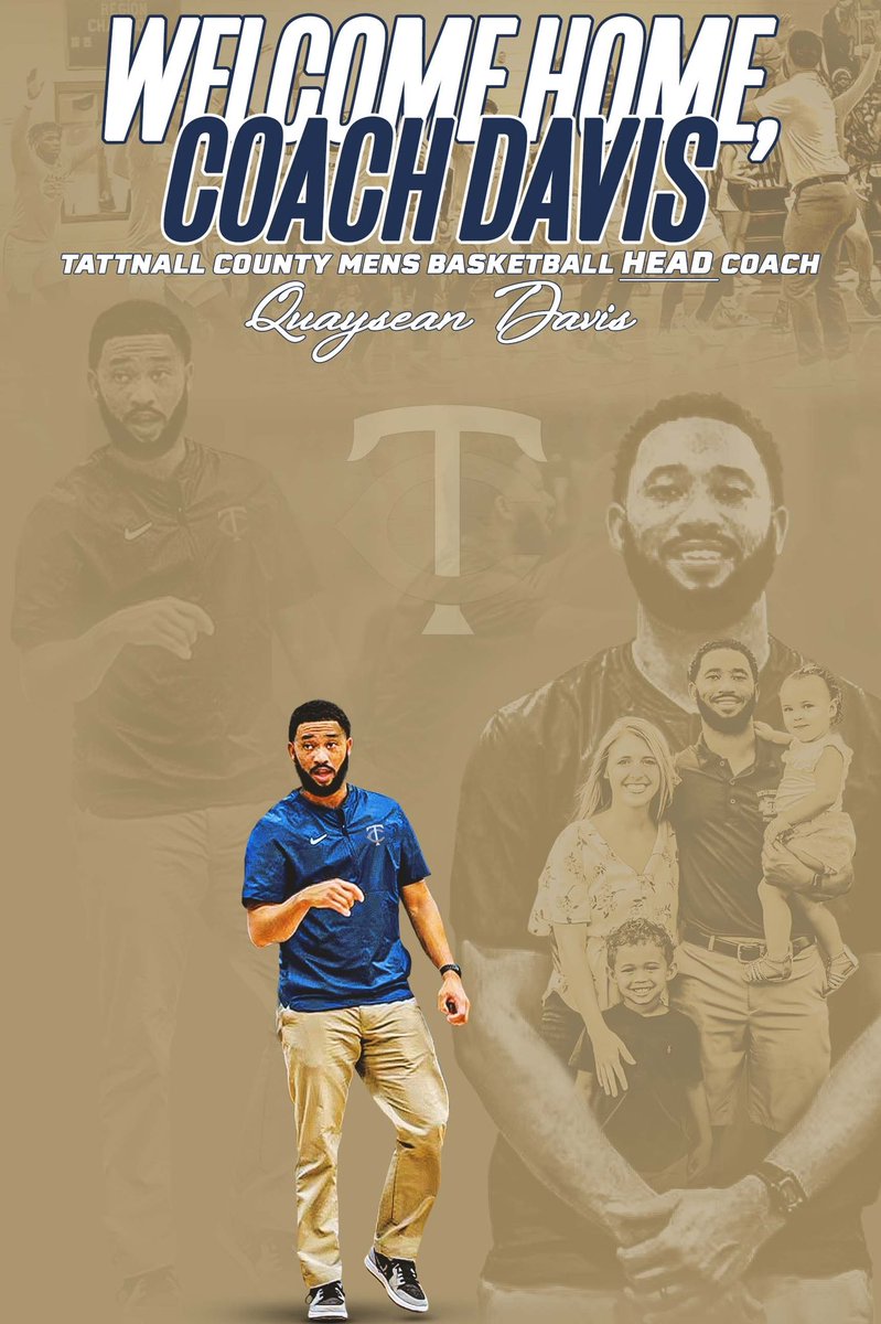 It is with great honor, I announce the beginning of a new era. Please welcome OUR new Boys Basketball Coach at Tattnall County High School, Quaysean Davis! #TheWarriorWay