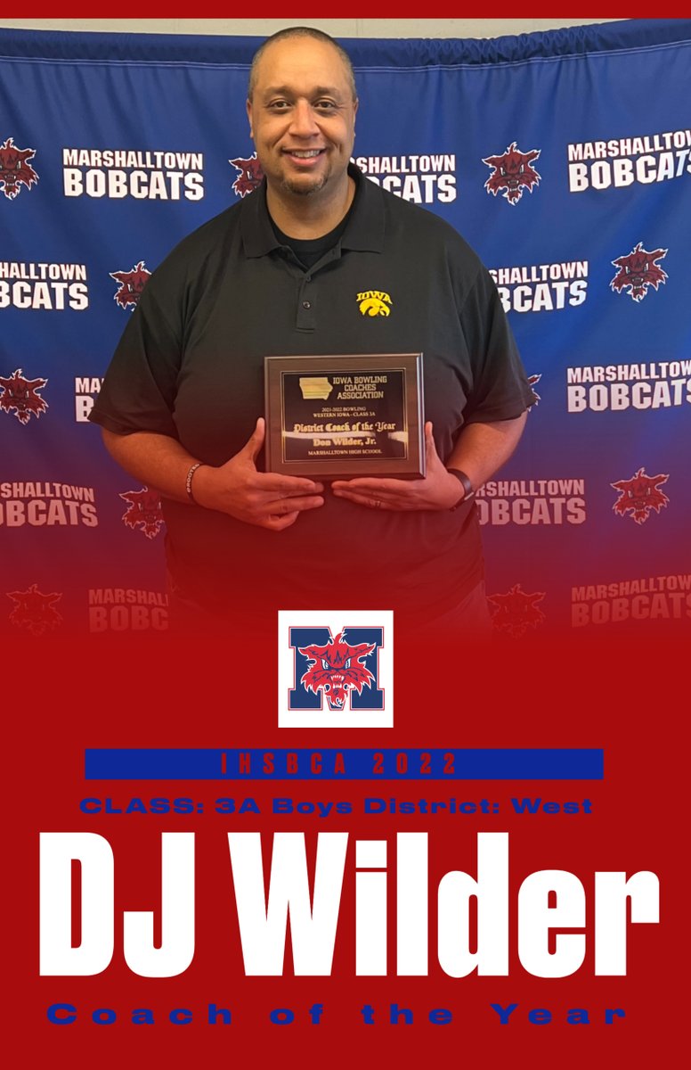 Marshalltown_AD's tweet photo. Congratulations to DJ Wilder who was named the Class 3A West District Coach of the year from the IHSBCA! https://t.co/xxRHAc5RuV