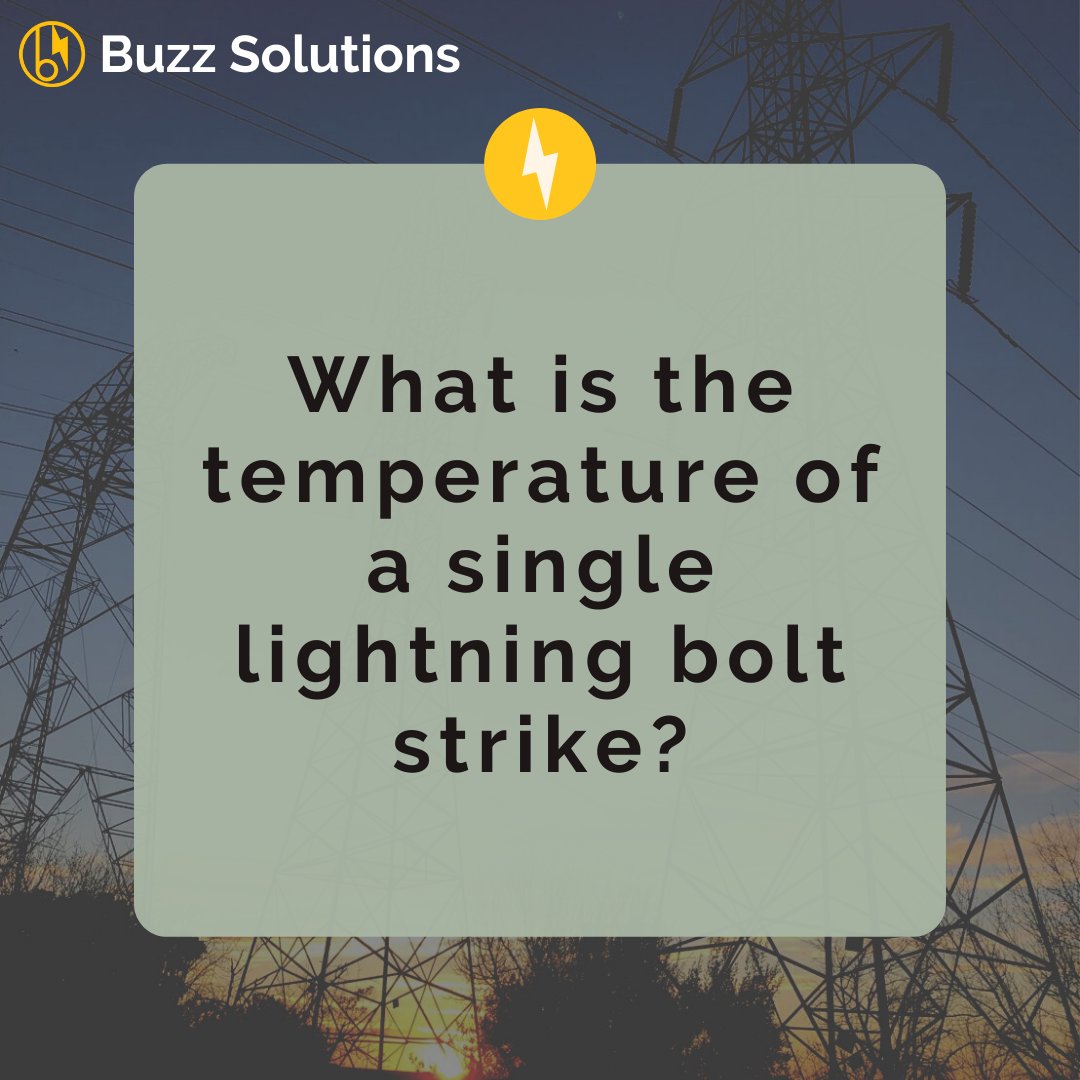 BuzzSolutions1's tweet photo. Happy Monday! We are back again with our question of the week. How hot do you think a lightning strike can be?
#funfactfriday #storms #power #morebuzztocome https://t.co/aEFAkrUXIf