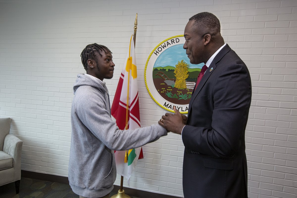 HoCoGovExec's tweet photo. Howard County has such phenomenal scholar athletes who continue to make incredible strides by winning State titles. One such student is @hcpss_hahs  very own Jadon RaAkbar who brought home the State Championship for the 55m hurdles in Indoor Track. https://t.co/zI8EsodgBU