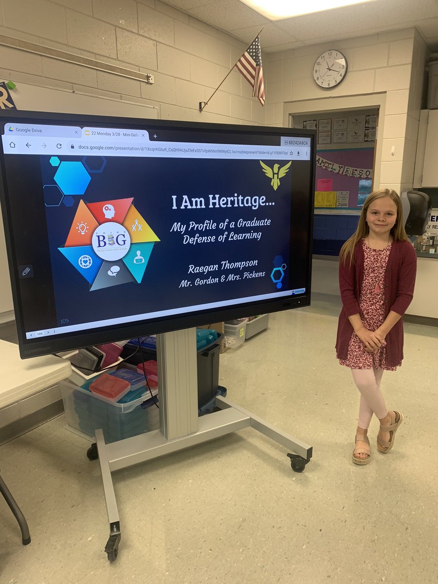 heritage_elem's tweet photo. These 5th grade ladies rocked their mini defenses today, connecting what they have learned at their time at Heritage to why they are ready to move on the middle school! Way to go, Raegan, Sophie, and Rylan! We are proud of you! #IL3 #ProfileOfAGraduate https://t.co/3gFSeIs386