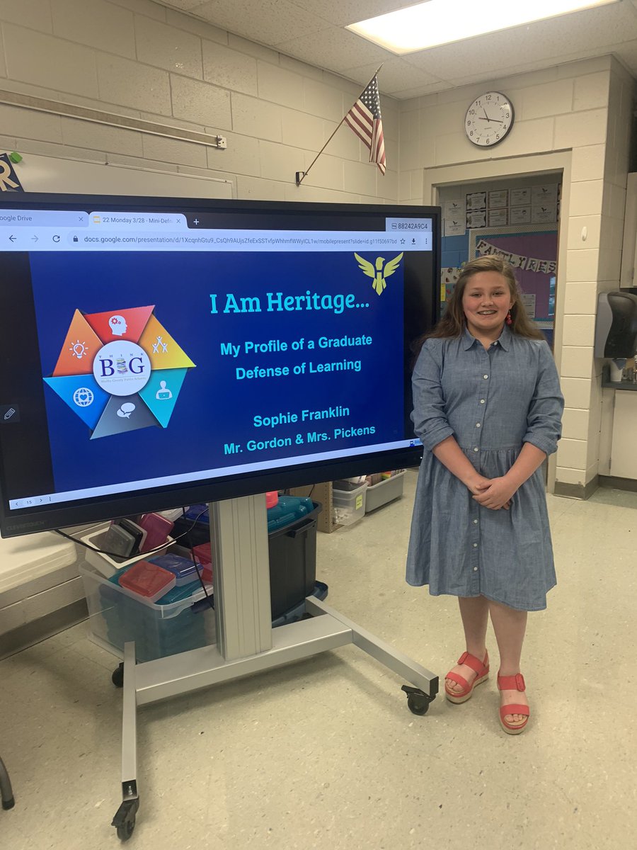 heritage_elem's tweet photo. These 5th grade ladies rocked their mini defenses today, connecting what they have learned at their time at Heritage to why they are ready to move on the middle school! Way to go, Raegan, Sophie, and Rylan! We are proud of you! #IL3 #ProfileOfAGraduate https://t.co/3gFSeIs386