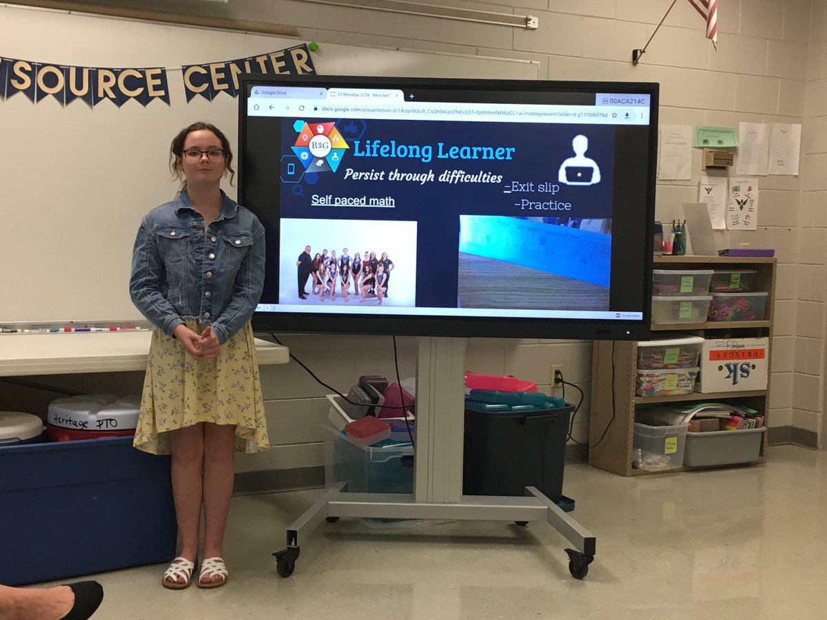 heritage_elem's tweet photo. These 5th grade ladies rocked their mini defenses today, connecting what they have learned at their time at Heritage to why they are ready to move on the middle school! Way to go, Raegan, Sophie, and Rylan! We are proud of you! #IL3 #ProfileOfAGraduate https://t.co/3gFSeIs386