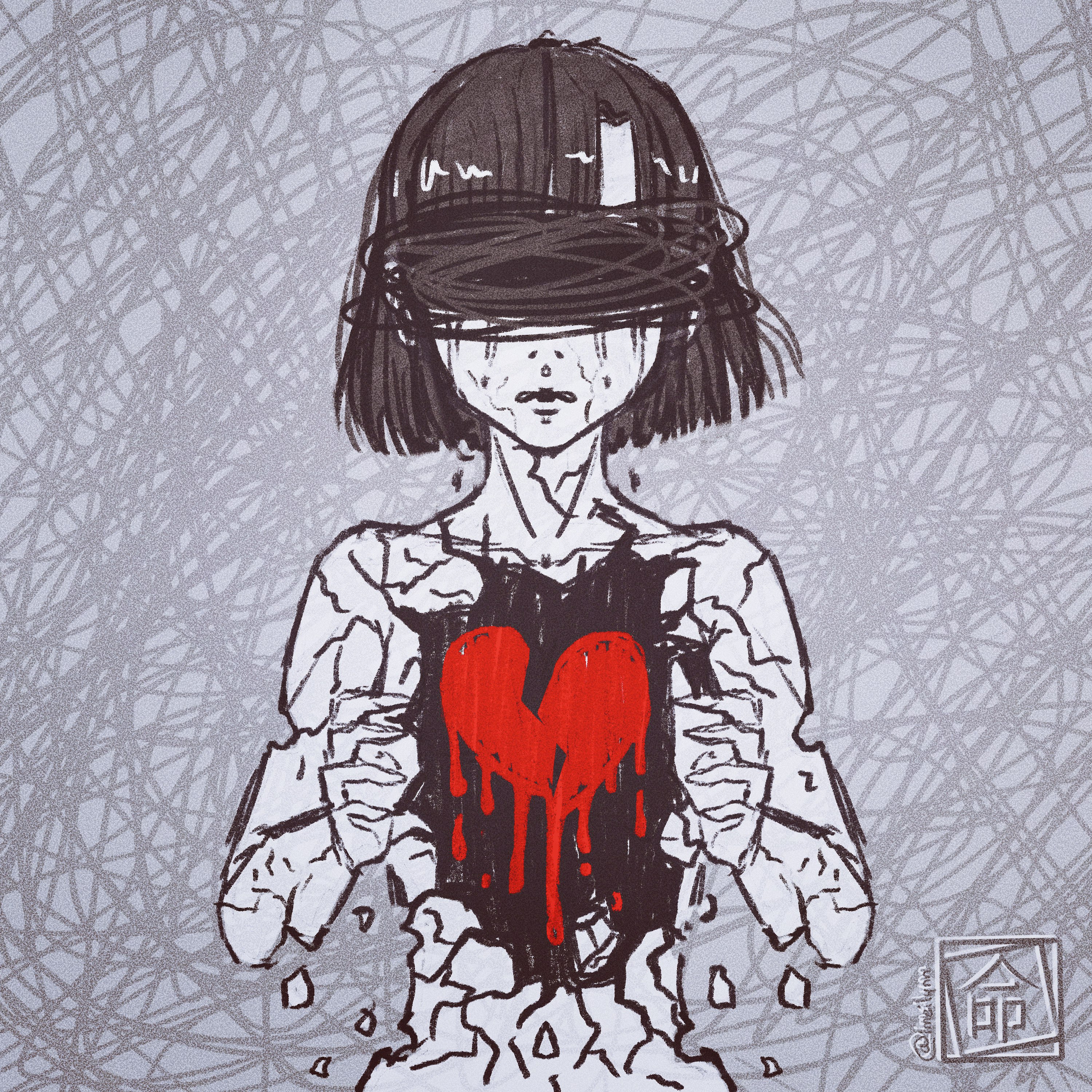 ✦ Fiole ✦ on Twitter: "[Sketch] « My heart bleeds » OC: Hurt-chan Graphic  tablet: #ipadpro Program: #Procreate5 ___ #sketch #originalcharacter  #artist #illustration #drawing #art #digitalart #procreate #procreateart  https://t.co/qsuuzXPiWC" / Twitter