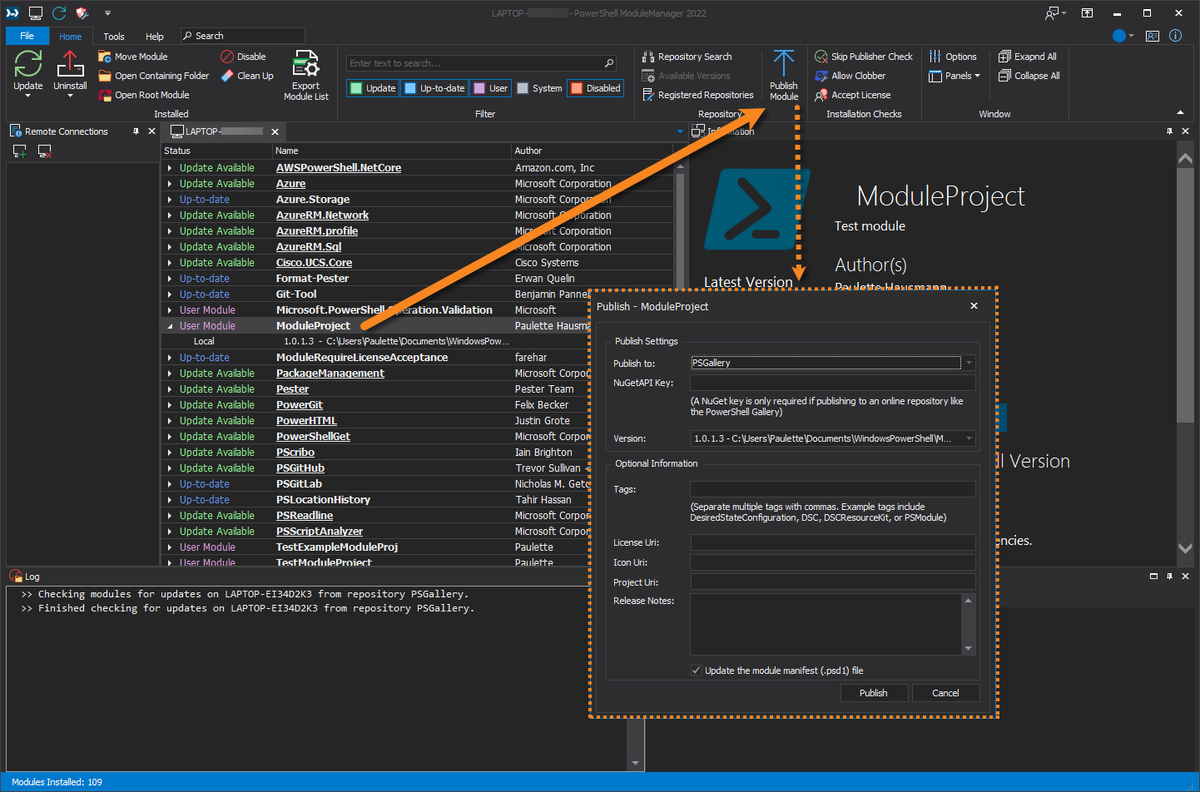 SAPIENTech's tweet photo. #DidYouKnow that you can easily publish #modules to online repositories like #PSGallery right from PowerShell ModuleManager?
See how:
π https://t.co/kfVOYjD5cw
#SAPIENTech #powershell #pwsh #scripting #PowerShellModuleManager #PowerShellGallery https://t.co/Av16lBI1ot