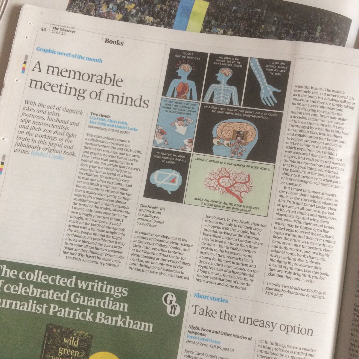 DanielULocke's tweet photo. After spending a large part of the past 5 years drawing a book, I'm not gonna lie, it felt pretty great to get such a kind review from @MsRachelCooke in yesterday's Observer. Graphic novel of the month no less (best team @utafrith @cdfrith #Alexfrith 🙌🙌🙌)! https://t.co/QrZ7qnXur9
