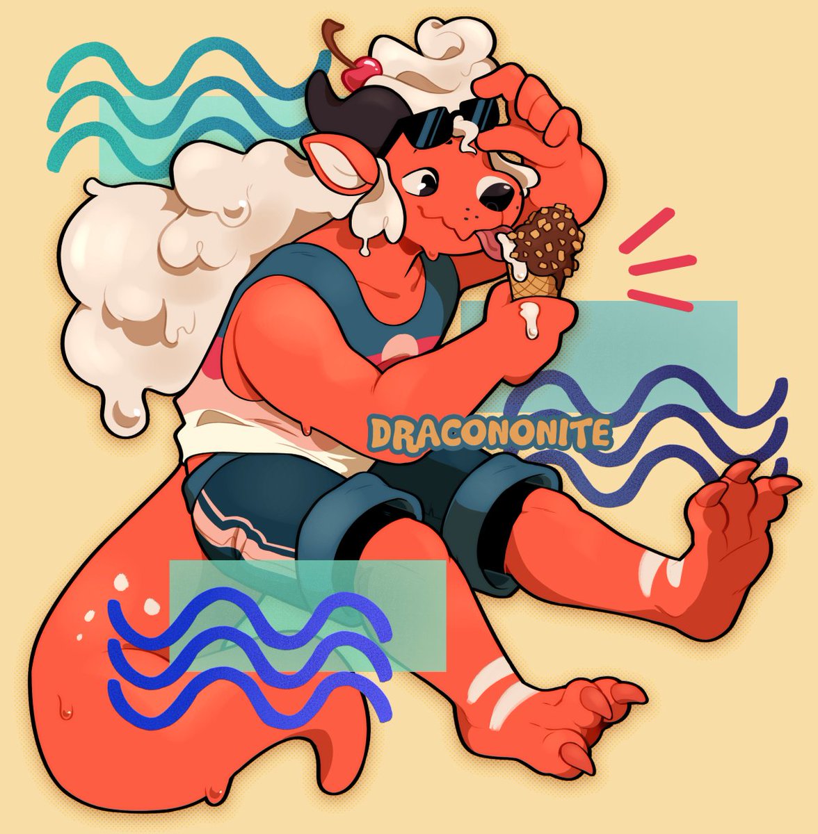 Dracononite's tweet photo. beach day! 🌊🍦🌞 https://t.co/GiC4Wj1Hp0