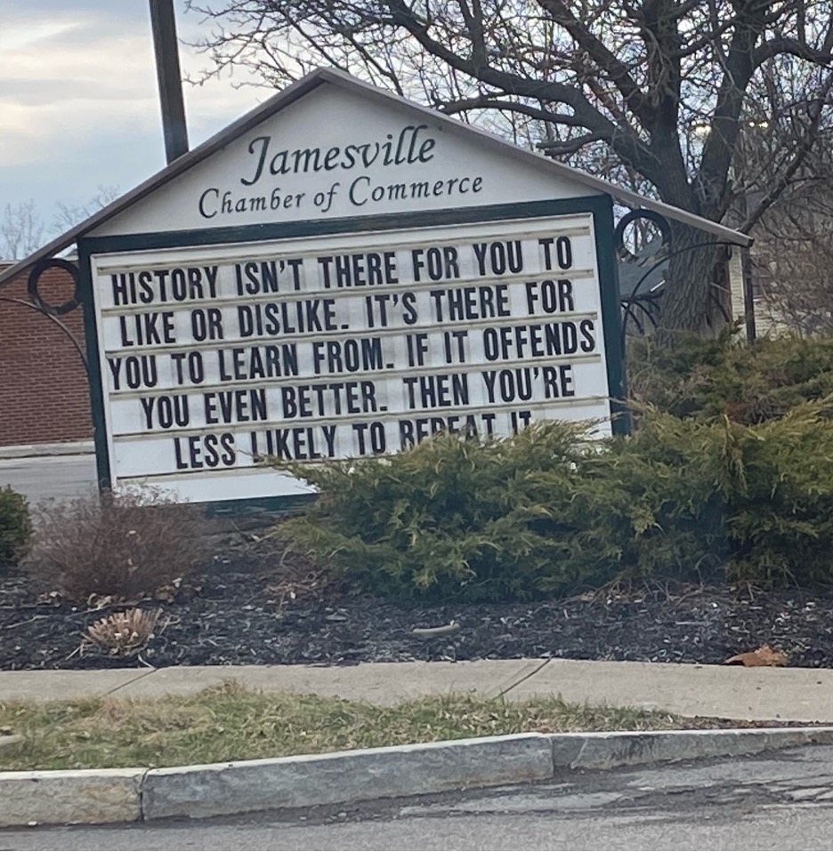 ColumbusMonume1's tweet photo. Some wisdom from our friends in Jamesville - @walsh4syracuse and @OnondagaHisAssn please take note. https://t.co/L3WbJA8t3y
