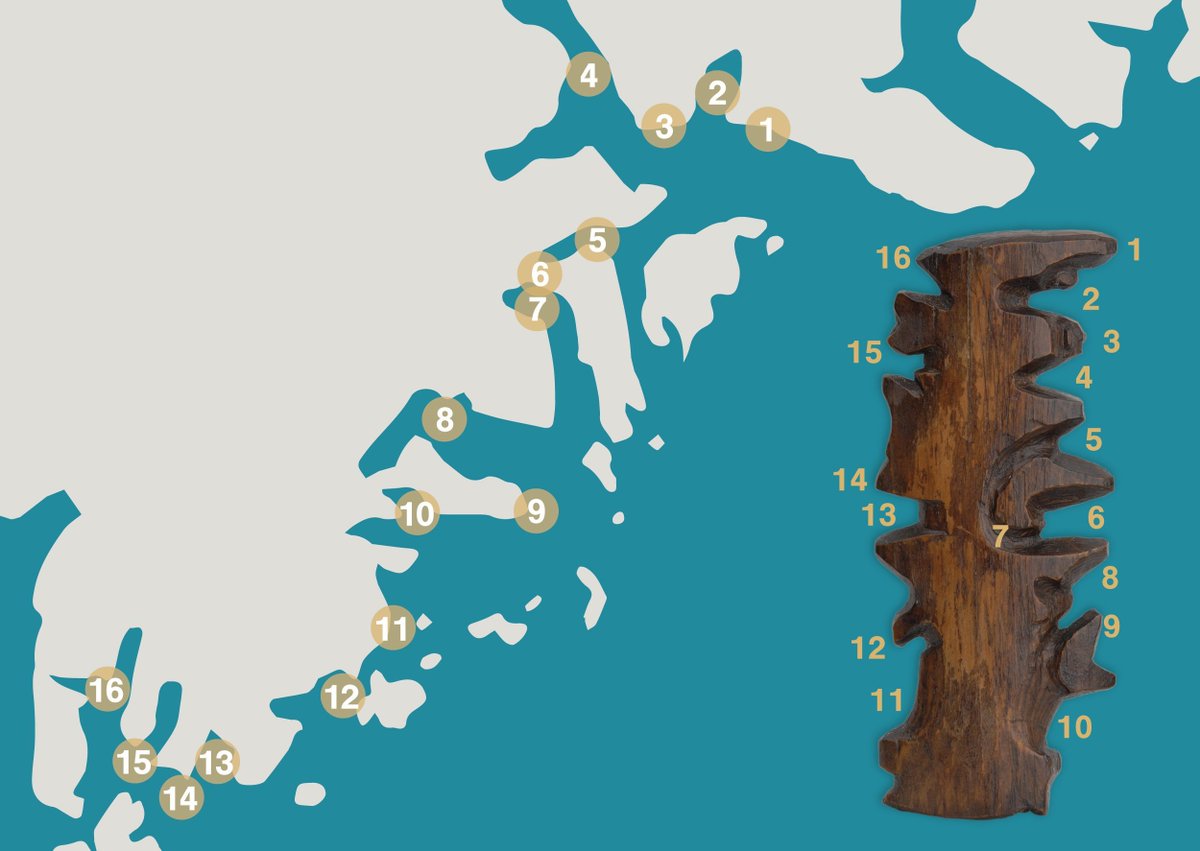NaoCasanova's tweet photo. El pueblo INUIT de Groenlandia talla sus mapas sobre madera.
Representan exageradamente las líneas de su escarpada costa de manera que las puedan descifrar en la oscuridad pasando las manos, que están dentro de manoplas.

El explorador Gustav Holm descubrió este hecho sobre 1880. https://t.co/uD1NH6r5kn