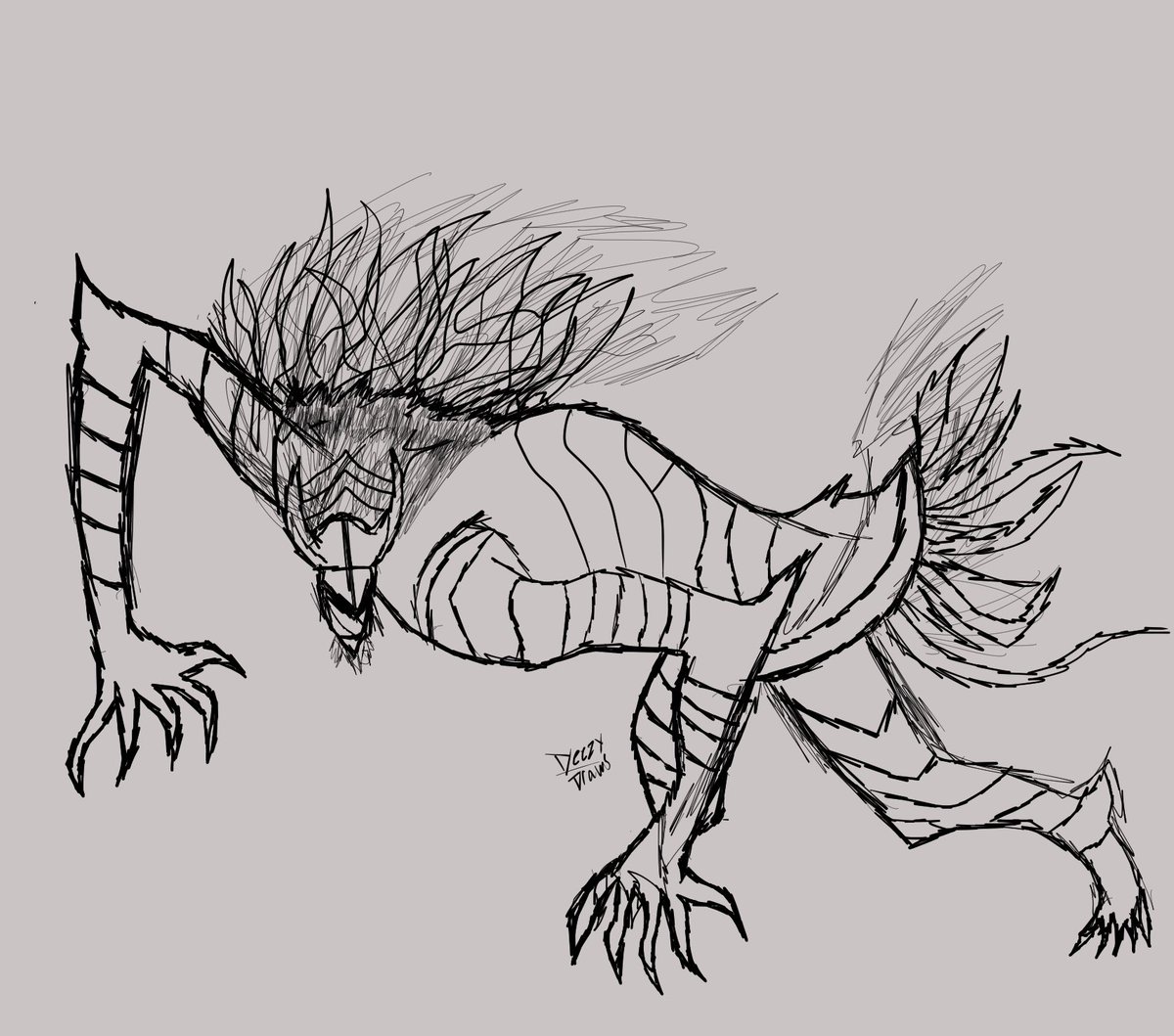 DeezyDraws's tweet photo. Sketch of what my boss would look like if I had one in Elden Ring https://t.co/jWk7pndr7d