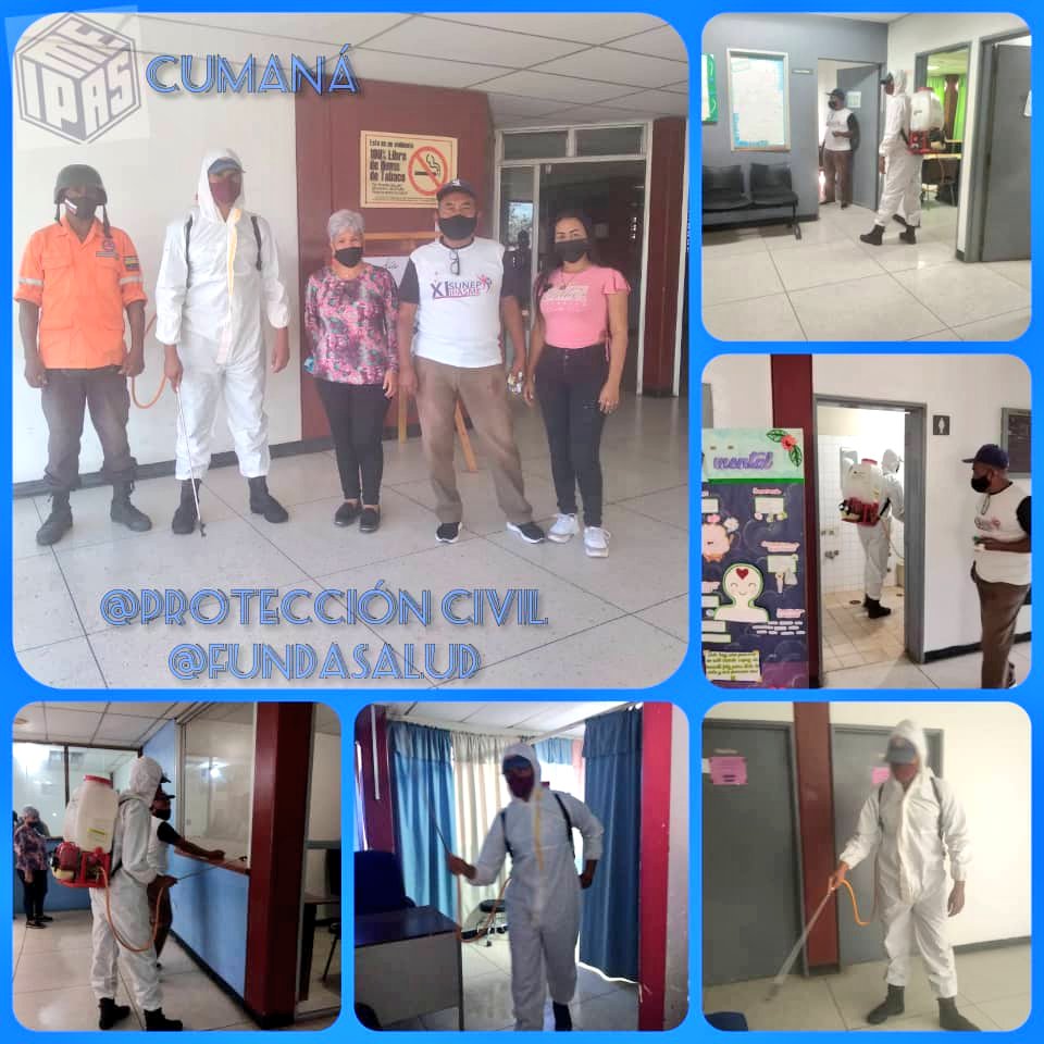 #SUCRE 🏥 || En la Unidad Médica @Ipasmecumana22 seguimos trabajando por la protección de nuestros trabajadores/as y afiliados/as, por lo que durante el fin de semana se realizó la jornada de desinfección en las instalaciones del centro de salud.

<a href="/NicolasMaduro/">Nicolás Maduro</a> @MPPEDUCACION