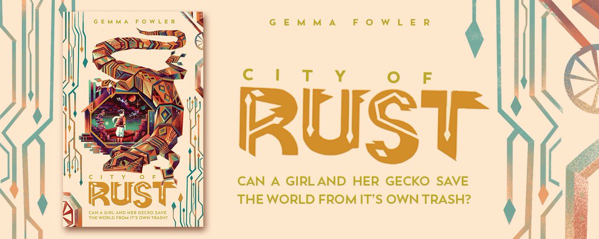 KevC46's tweet photo. I adored #CityOfRust @gemmarfowler An adrenaline-fuelled and action-packed sci-fi adventure with strong ecological messages and themes. With a drone flying Gecko, bounty hunters, perilous escapes and a huge trash bomb that threatens to destroy the world this is a great read. https://t.co/qeeOv3P8n4