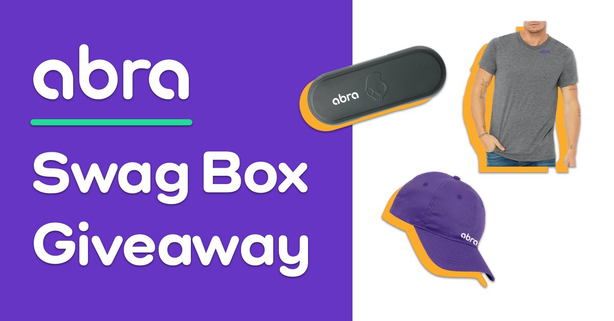 It's here! We have a new giveaway that gives you a chance to win an exclusive Abra Swag box (complete with a hoodie, t-shirt, hat, and wireless earbuds). Follow our social channels and refer your friends for a chance to score some Abra gear! Enter today! gleam.io/competitions/g…