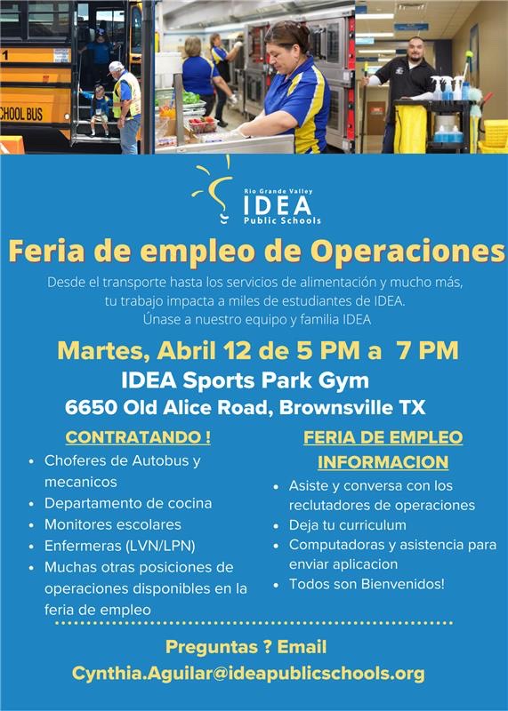 BTxChamber's tweet photo. #MemberMessage Join IDEA Public Schools on April 12th for the Operations Job Fair!
📅 Tuesday, April 12, 2022
🕐 5 PM - 7 PM
📍 IDEA Sports Park Gym, 6650 Old Alice Road, Brownsville, TX https://t.co/SrP4YAMP6U