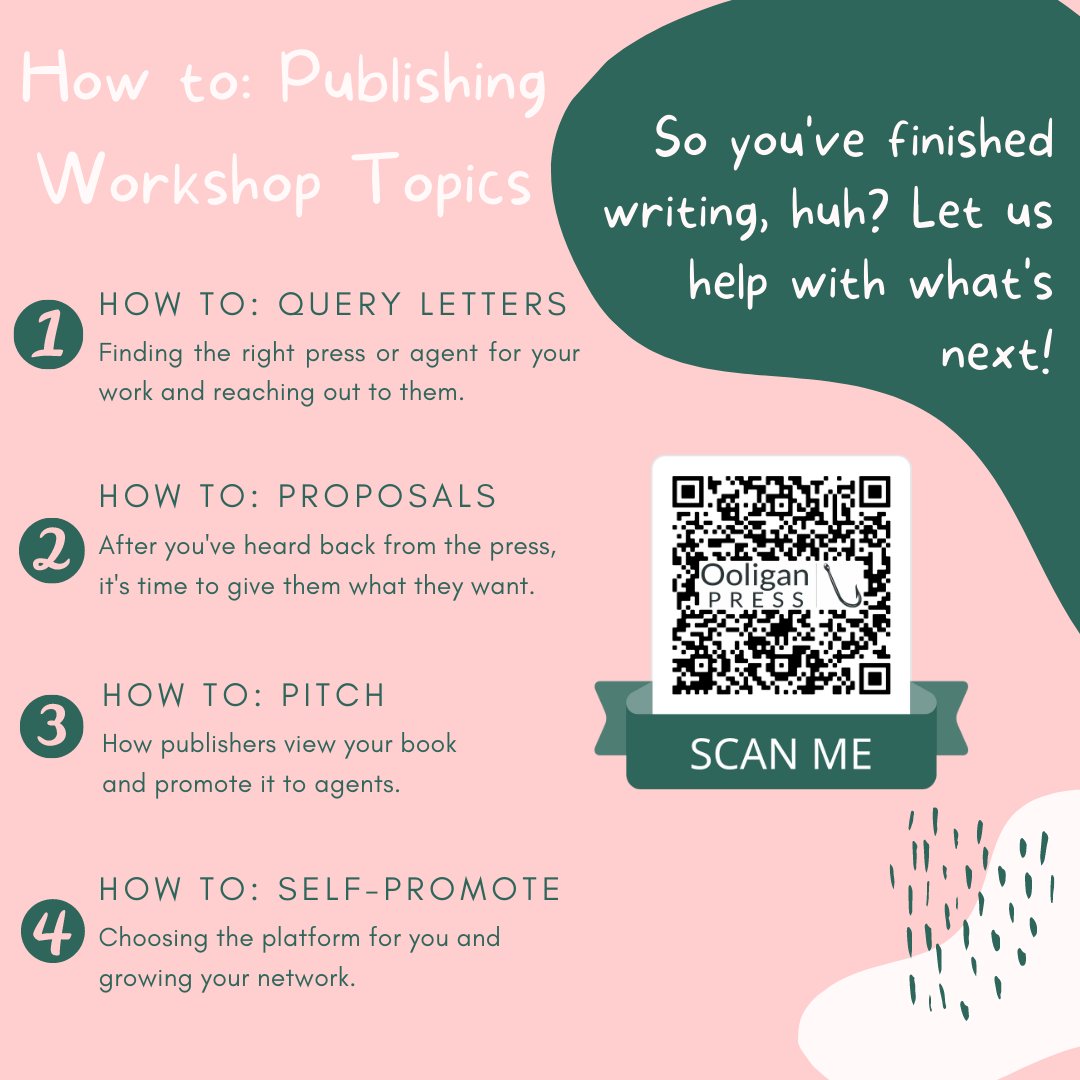 ooliganpress's tweet photo. Are you an underrepresented author with a manuscript to share? Ooligan wants to help you with the next step! Join us on April 29 at 1 p.m. for our "How To: Publishing" workshop in collaboration with the YWCA! Scan the QR code to register!

#equityinpublishing #authorworkshop https://t.co/PUZbe771f0
