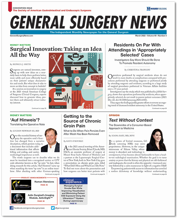 The March print issue of General Surgery News is now available to read online, featuring the downsides of a consumer-based approach to medicine. generalsurgerynews.com/Digital-Editio…