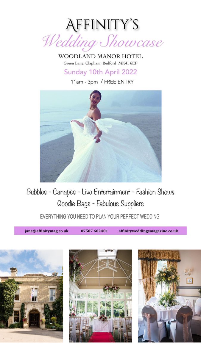 GETTING MARRIED?

Join us at our next Wedding Show on Sunday 10th April at the beautiful <a href="/WoodlandManor/">Woodland Manor Hotel</a> 11am - 3pm

Follow the link below to Pre Register and be entered into our prize draw to win an afternoon tea for two 

eventbrite.co.uk/e/affinity-wed…?

#weddingshow #weddingfair