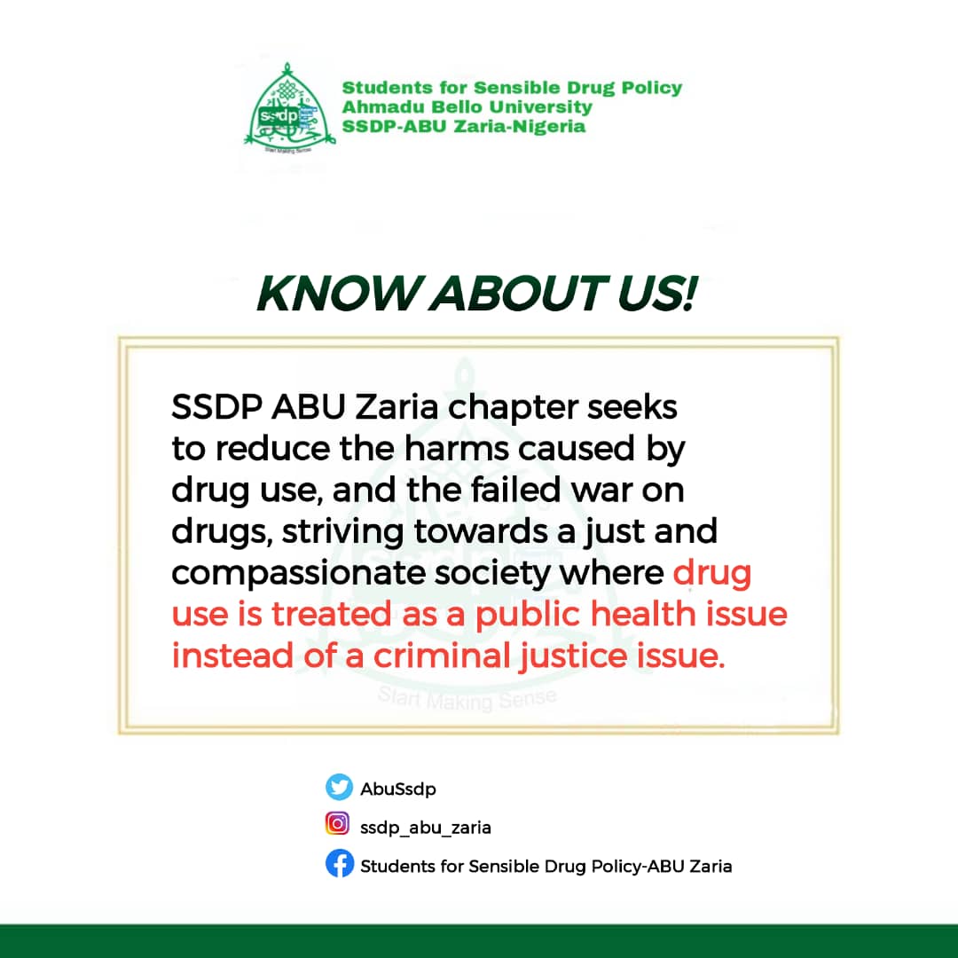 SsdpAbuZaria's tweet image. KNOW ABOUT US!
@AbuSsdp seeks to reduce the harms caused by the drug use, and the failed war on drugs, striving towards a just and compassionate society where drug use is treated as a public health issue instead of a criminal justice issue.
#Support_Dont_Punish
#StartMakingSense