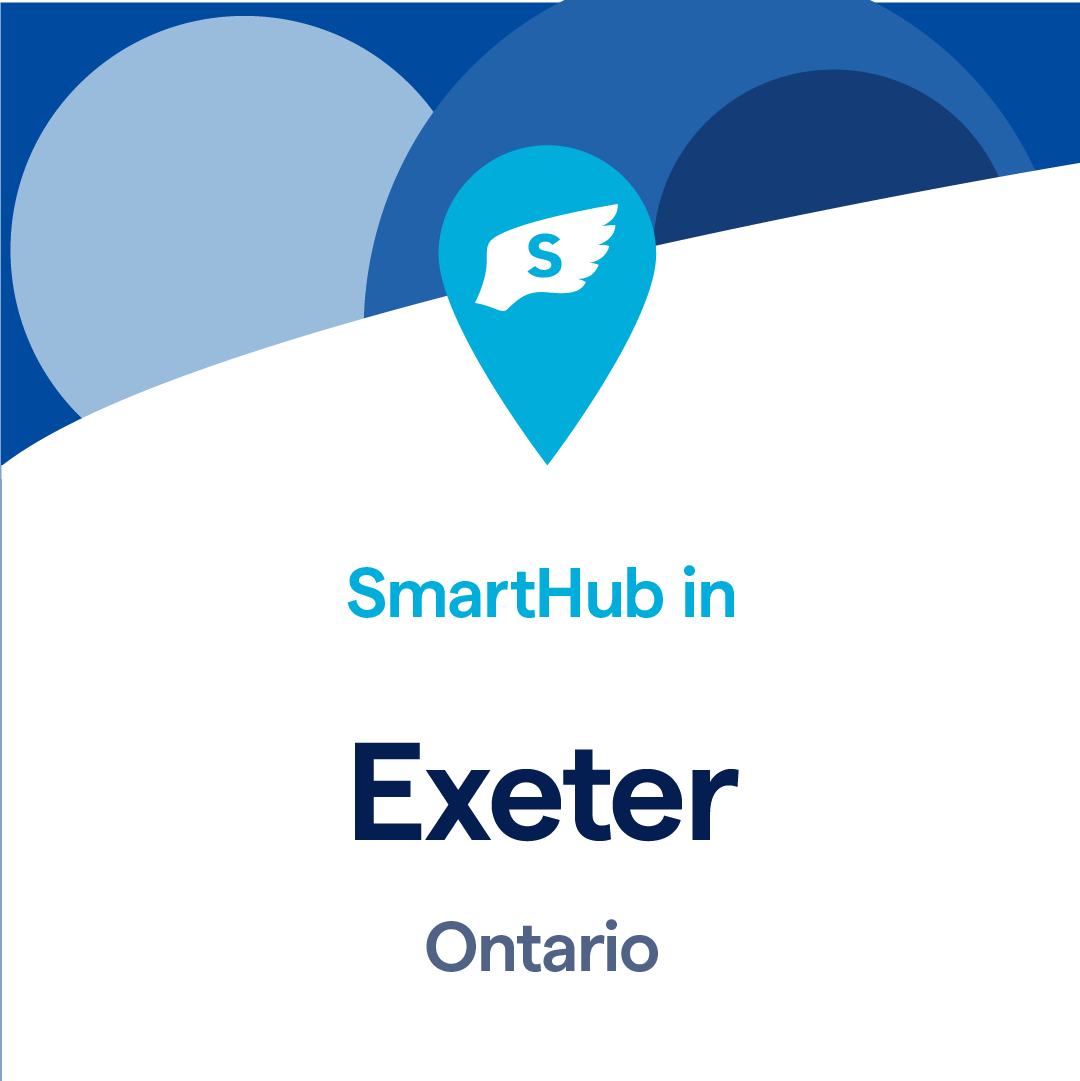 Swiftpost's tweet photo. A new SmartHub is now available for residents of Exeter, Ontario. Visit https://t.co/9bXkFz3RW4 to see all SmartHub locations. #shipmoreforless #USA #dropoff #easy #exeterON #ontario #swiftpost https://t.co/u5tdDHXqEr
