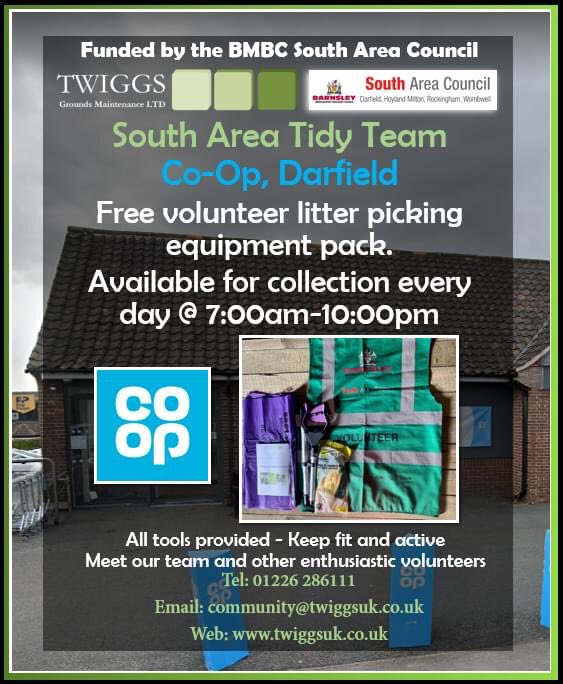 Get involved in the #GreatBritishCleanUp &amp; get your free clean up pack at <a href="/coopuk/">Co-op</a> on Barnsley Road, Darfield! 

If you volunteer in our area &amp; go out clearing litter or even if you have never littler picked before, head in-store &amp; pick up a free pack! Just ask a member of staff