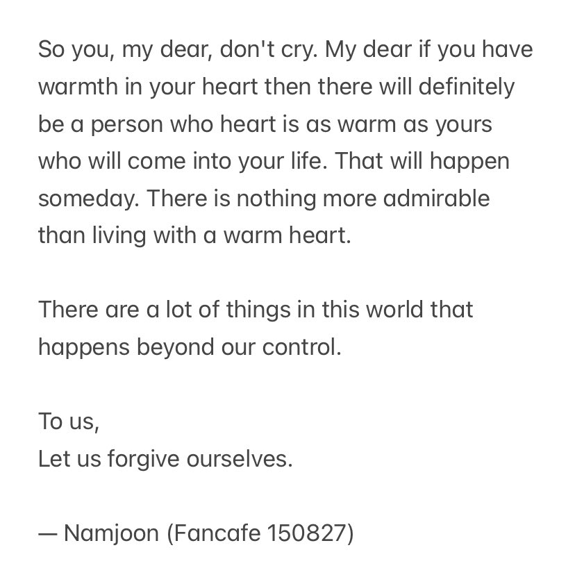 tanniefairie's tweet photo. "to us, let us forgive ourselves" — joonie 💜 https://t.co/9Eq9Y3M4kX