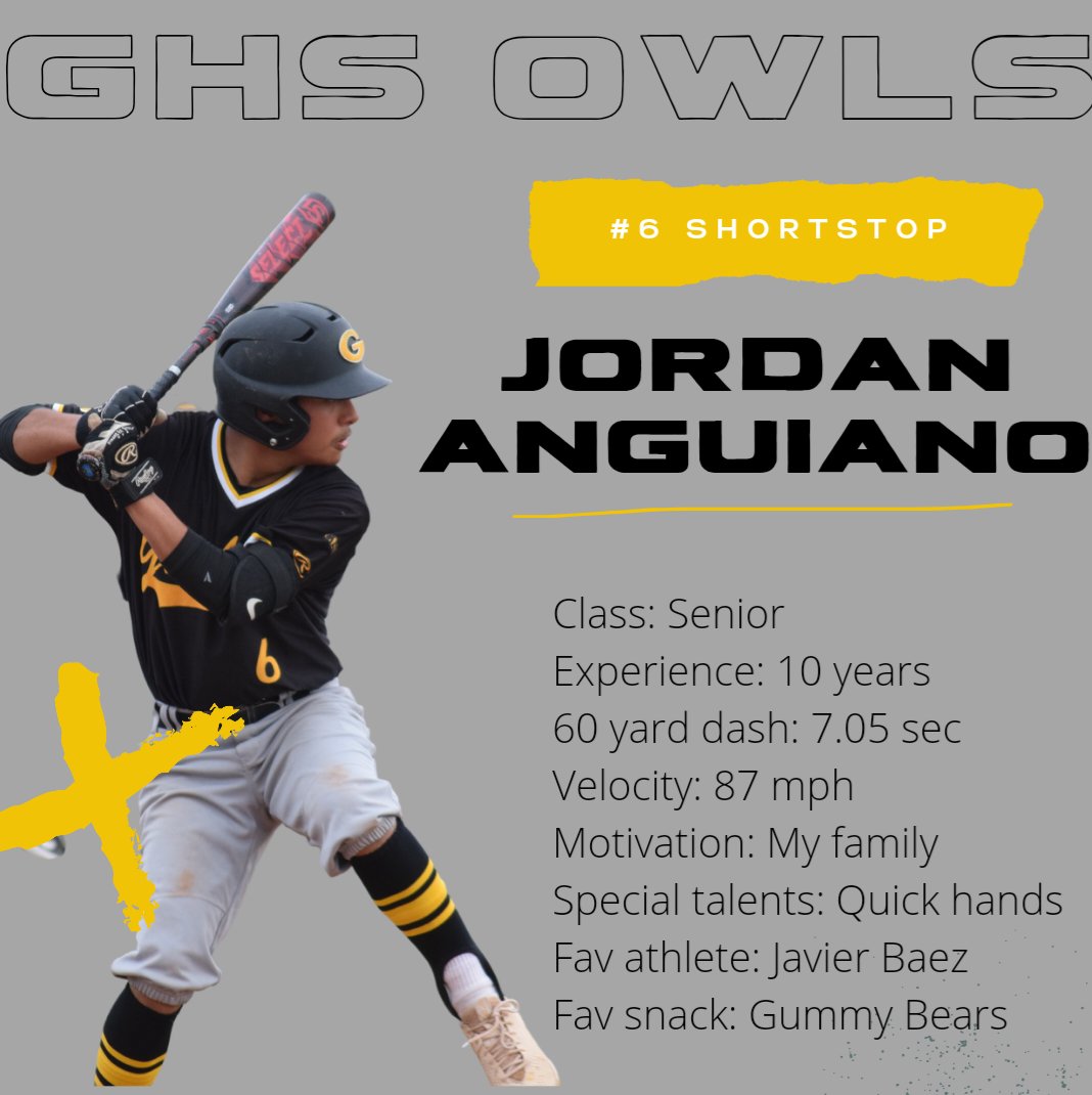 LiteracyBarista's tweet photo. Varsity Player Spotlight:  Jordan Anguiano#6 #garlandowls #garlandhighschool #garlandowlsbaseball #highschoolbaseball #baseballlife⚾️ #baseball #baseballlife https://t.co/6jaSkPu1PH