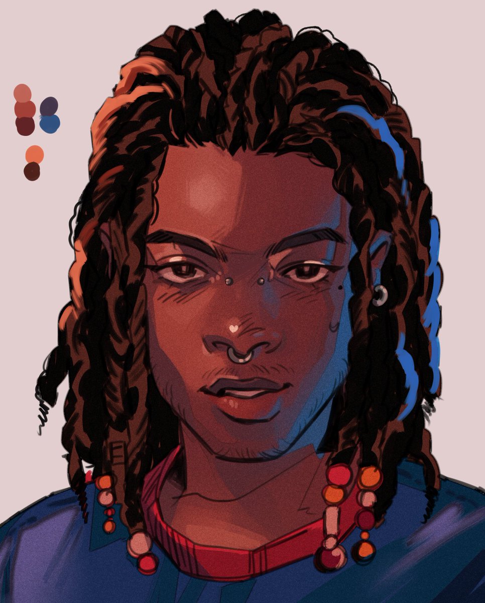 dreadlocks color guide 1boy dark skin solo male focus dark-skinned male  illustration images