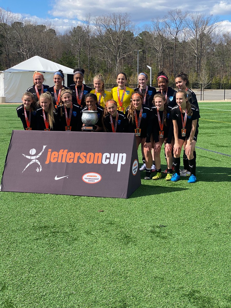 BreeBridges33's tweet photo. My team put in hard work to become the 2022 U-15 @jeffersoncup Champs! Proud to represent @TSJ_FCVirginia and @GAcademyLeague at this tournament! #GoFCV #GArising https://t.co/Bgv5eLZFvu