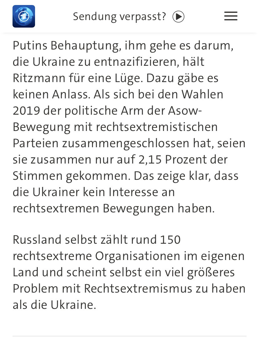 Ich habe nur kritisiert, dass der Botschafter die Tagesschau für einen in der Sache ausgewogenen Artikel angegriffen und die nüchterne Feststellung zur Rolle Rechtsextremer bestritten hat. Ein Artikel, der ua auch die Rolle von Rechtsextremen in  thematisierte/ einordnete /5