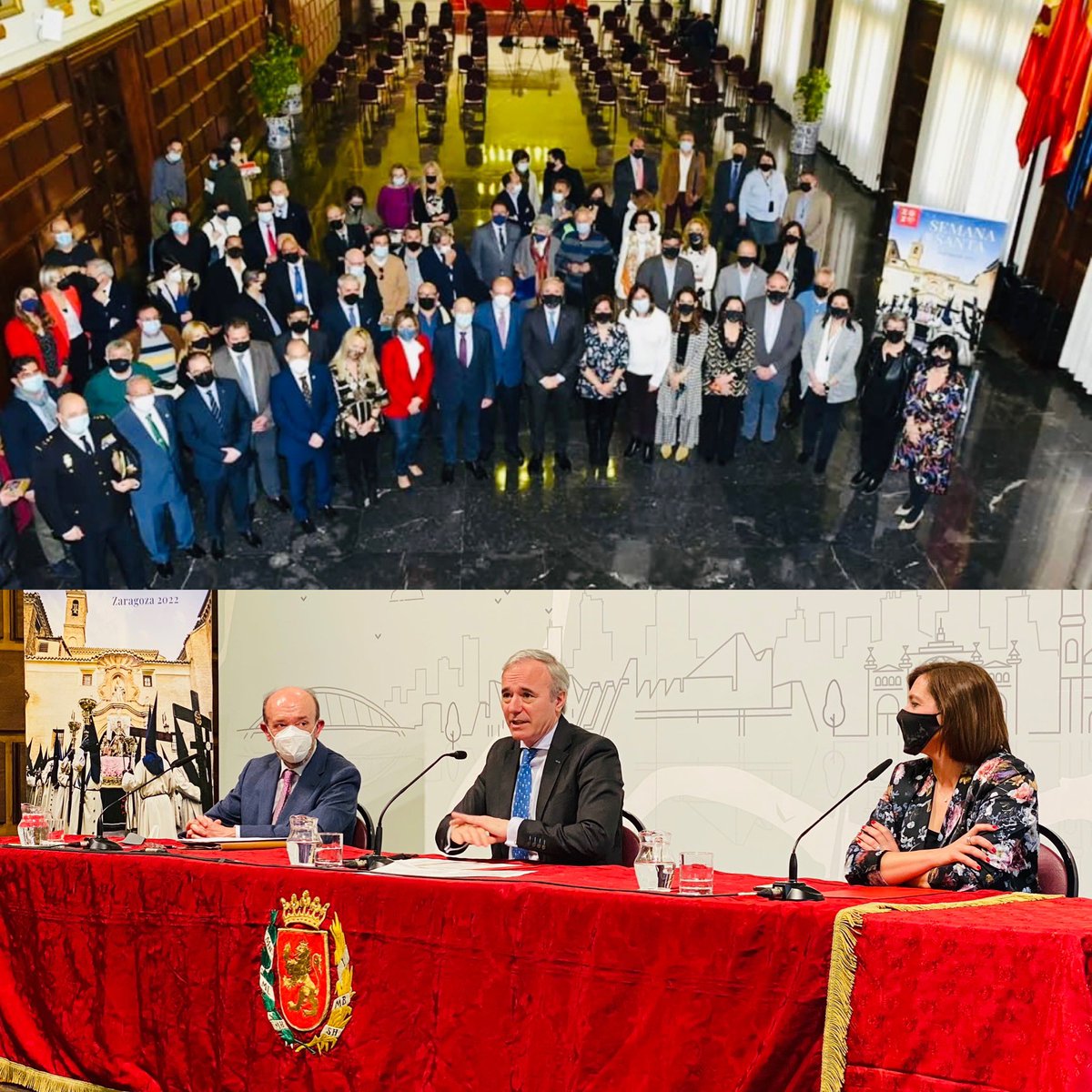 Presentación del programa de la Semana Santa en el Ayuntamiento de Zaragoza. <a href="/zaragoza_es/">AyuntamientoZaragoza</a> Muchas ganas de vivirla. <a href="/ssantazaragoza/">Junta Coordinadora de Cofradías Zaragoza</a> 

#SemanaSantaZgz